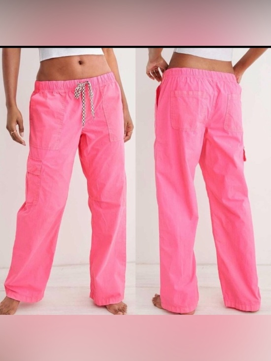 aerie Pants - Aerie Baggy Cargo Skater Pants Coral Sun Pink Women’s XS 100% Cotton